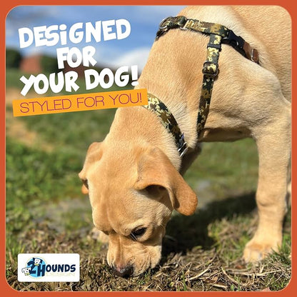 2 Hounds Design - Freedom No-Pull Harness & Training Leash in Green Mud | Dual Leash Loops, No Pulling on Walks | Lined to Prevent Chaffing | for Large Sized Dogs (Size L, Chest 28”- 32”)
