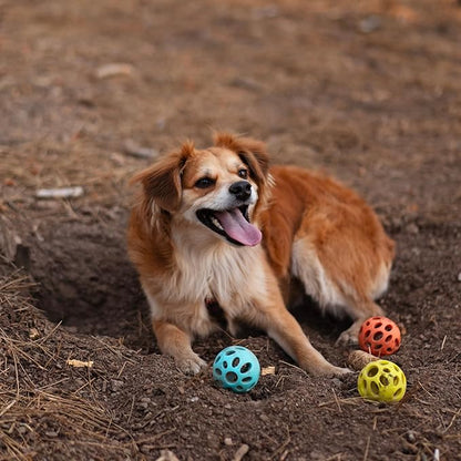 Messy Mutts Totally Pooched Huff'n Puff Ball | 2.5” TPR Puzzle Ball for Dogs | 2-in-1 Durable Interactive Toy and Tooth Cleaner | Teal