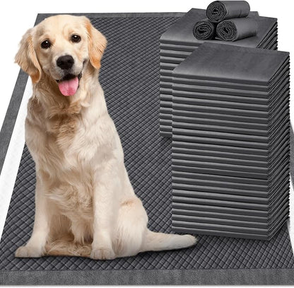 Gimars XL 28"x34" 6-Layer Ultra Abolsorbent Pee Pads for Dogs, Leak-Proof Carbon Dog Puppy Pads, Odor-Control & Quick Dry Dog Training Pads 30 Counts Charcoal