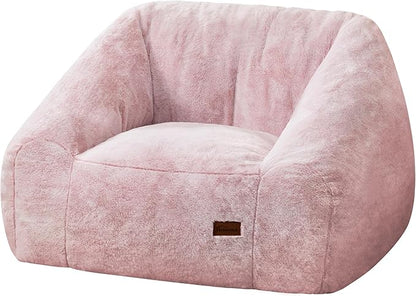 Hobestluk Bean Bag Chairs for Adults Giant Bean Bag Chair with Memory Foam Filling, Adult Beanbag for Bedroom, Living Room (Pink Two-Tone)