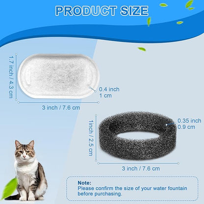 Cat Water Fountain Filters, 40 Pack Cat Replacement Filters