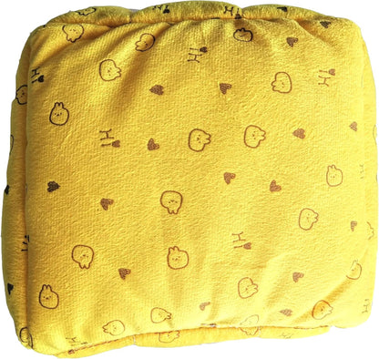 WOWOWMEOW Guinea-Pigs Bed,Hamster Bed,Small Animals Warm Hanging Cage Cave Bed (L, Heart-Yellow)