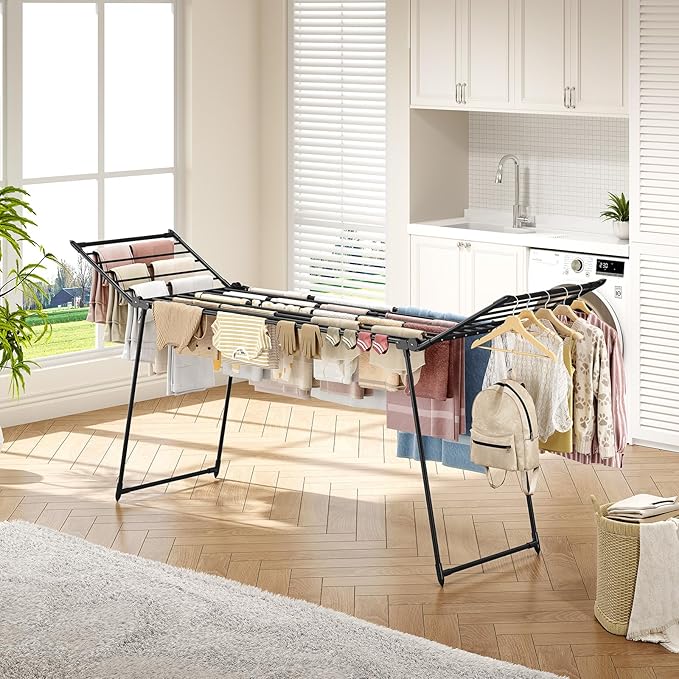 APEXCHASER Clothes Drying Rack Foldable, Large Drying Rack Clothing Retractable