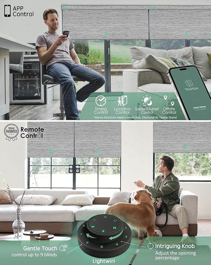 Yoolax Motorized Blinds with Remote, Smart Blinds