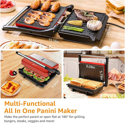 Panini Press Grill, Aigostar 1000W Sandwich Maker