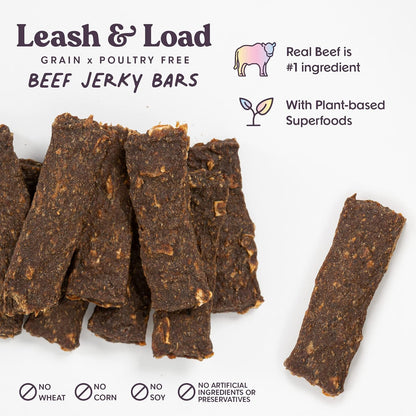 Bundle x Joy Dog Treats Jerky Snack Bars, Variety 3-16 oz Bags, Puppy & Dog Training Treats, Natural Superfood Grain Free Treat, Real Salmon, Chicken, Beef, Superfoods, Corn & Soy Free