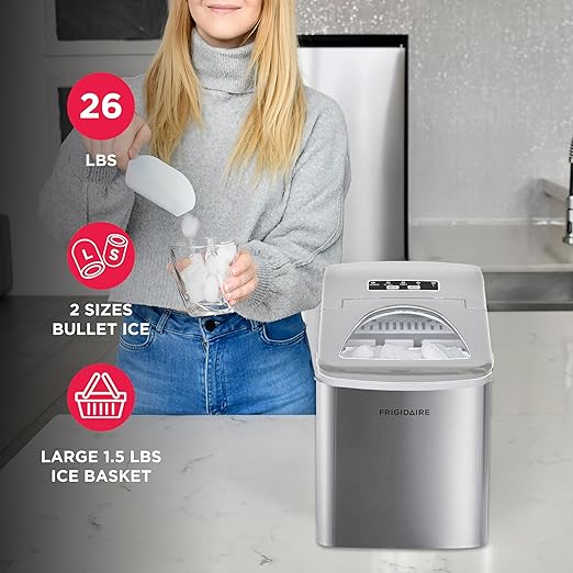 Frigidaire 26 Lbs per Day Portable Compact Maker, Ice Making Machine