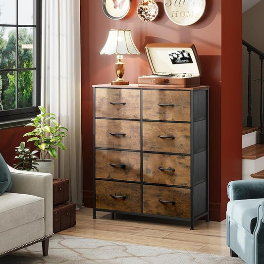 WLIVE Fabric Dresser for Bedroom, Tall Dresser