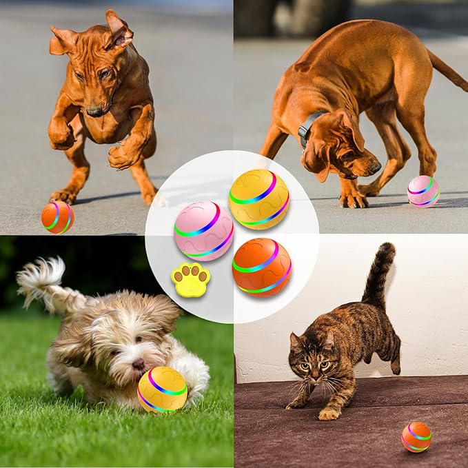 Shaky Ball Toy for Dogs, Large Pet Bounce, Jumping Ball Dog Toy, Automatic Activation Sports Rolling, 2025 New Big Pet Moving Balls (Pink, Remote Control)