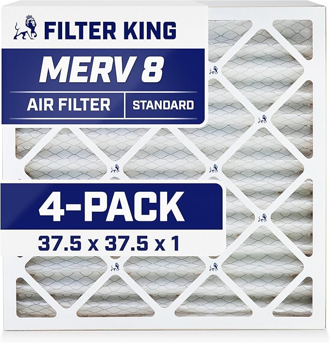 Filter King 37.5x37.5x1 Air Filter | 4-PACK | MERV 8 HVAC Pleated A/C Furnace