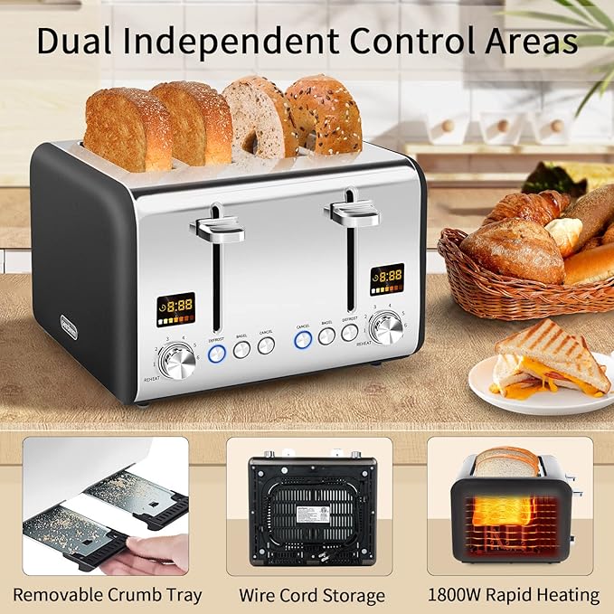 SEEDEEM 4 Slice Stainless Toaster