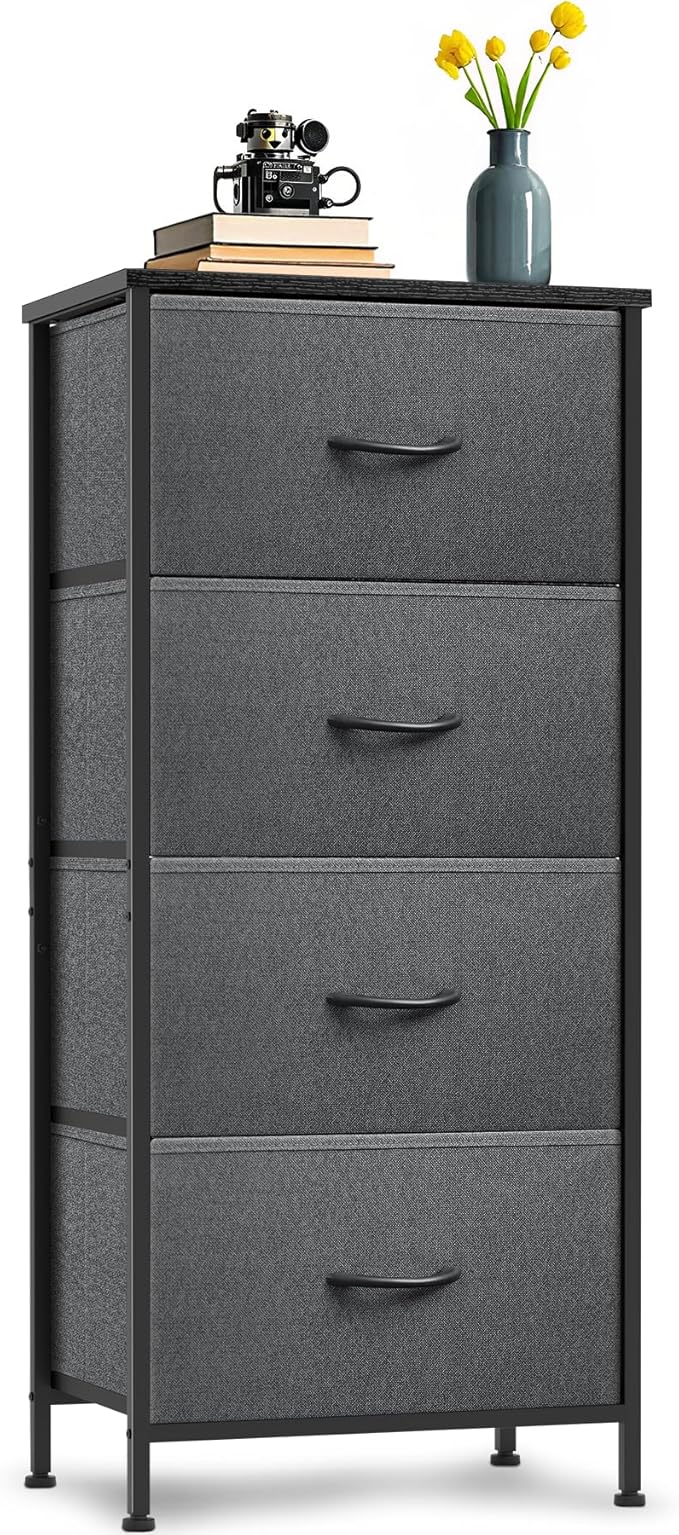 4 Fabric Drawer Dresser for Bedroom, Chest of Drawers