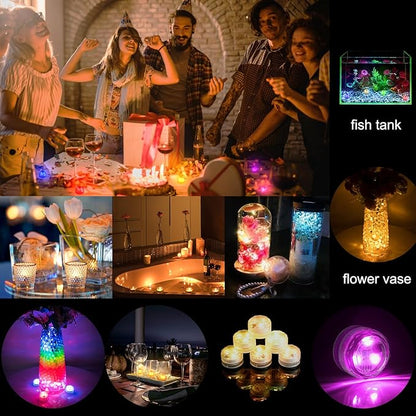 Submersible Led Lights with Remotes, Waterproof Tea Lights Candles Battery