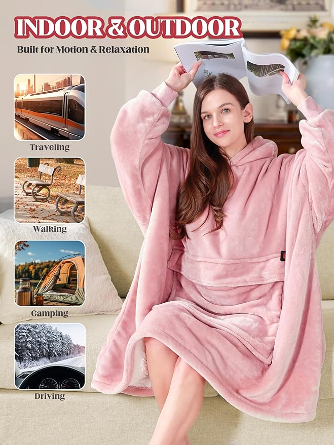 MAXEVE Heated Wearable Blanket Hoodie
