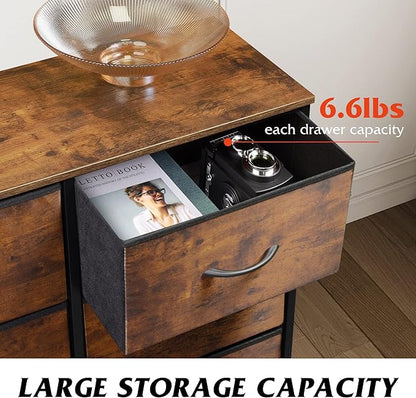 WLIVE 6 Drawer Dresser for Bedroom, Fabric Double Dresser, Storage Tower