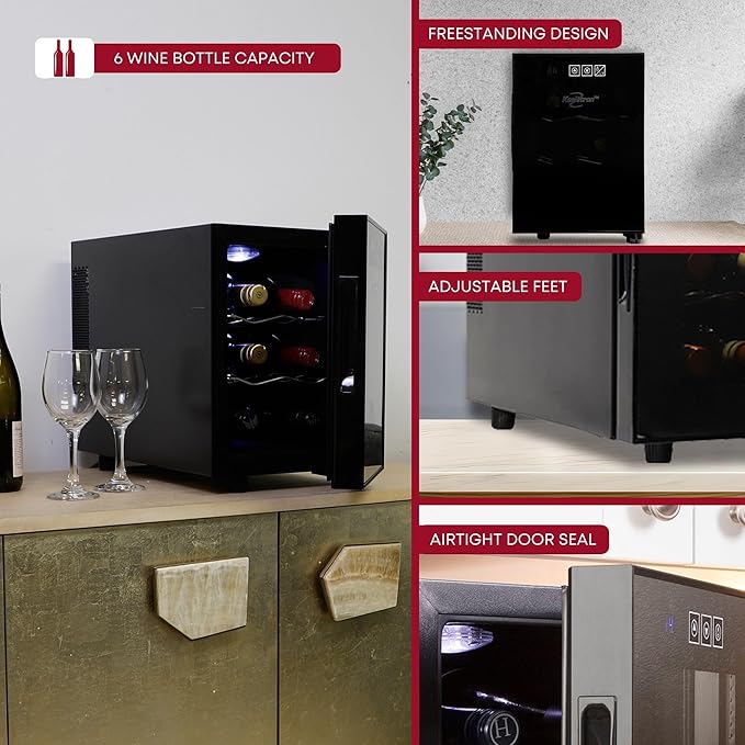 Koolatron 6 Bottle Wine Fridge – Freestanding Wine Cooler