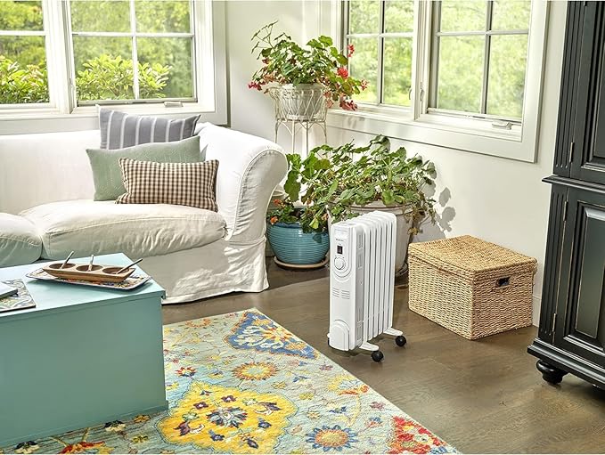 Comfort Zone Electric Oil-Filled Radiant Radiator Space Heater, Never Refill