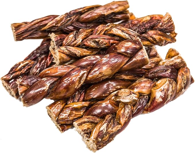 hotspot pets All-Natural Braided Beef Gullet Sticks (12 Pack) –Grass-Fed, 6'' Braided Esophagus Jerky Treats - Rich in Glucosamine & Chondroitin for Joint Health – Rawhide-Free Dog Chews