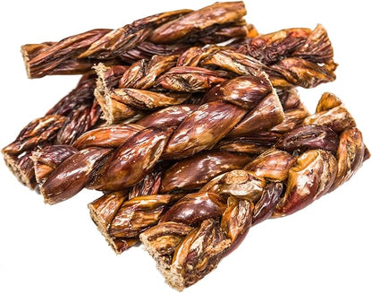 hotspot pets All-Natural Braided Beef Gullet Sticks (12 Pack) –Grass-Fed, 6'' Braided Esophagus Jerky Treats - Rich in Glucosamine & Chondroitin for Joint Health – Rawhide-Free Dog Chews
