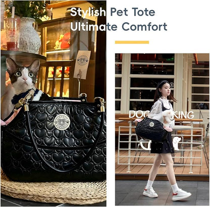 Dog Carriers for Small Dogs, Fashionable Design Puppy Purse - Waterproof and Scratch-Resistant, Soft Fur Pad, Pet Carrying Bag for Daily Use and City Walk and Travel