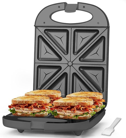 Baker’s Friend Breakfast Sandwich Maker, 4 Slices of Panini Grill Press