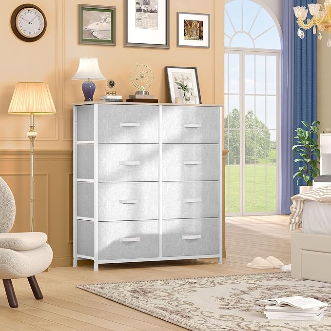 DWVO Fabric Dresser for Bedroom, Tall Dresser