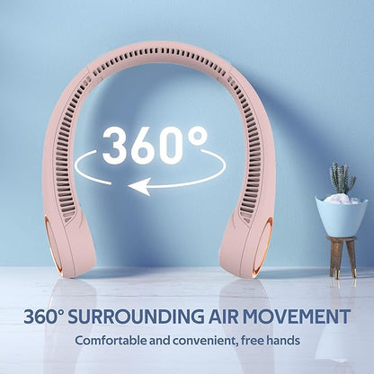 Portable Neck Fan, Hands Free Bladeless Fan, 360° Cooling Personal Fan