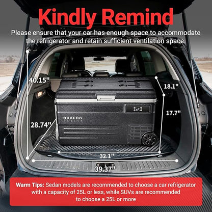 BODEGACOOLER 12 Volt Car Refrigerator, 80 Quarts Portable Fridge, 75L RV