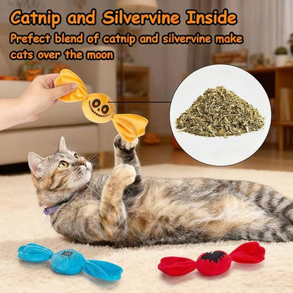 Retro Shaw Cat Toys,3PCS Candy Catnip Toys with Crinkle Sound Inside,Sweet Treats Cat Toy, Trick or Treat for Kitten Toys,Interactive Indoor Kitty Kicker for All Breeds