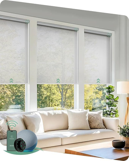 Yoolax Motorized Solar Shades, Flame Resistat Smart Blinds