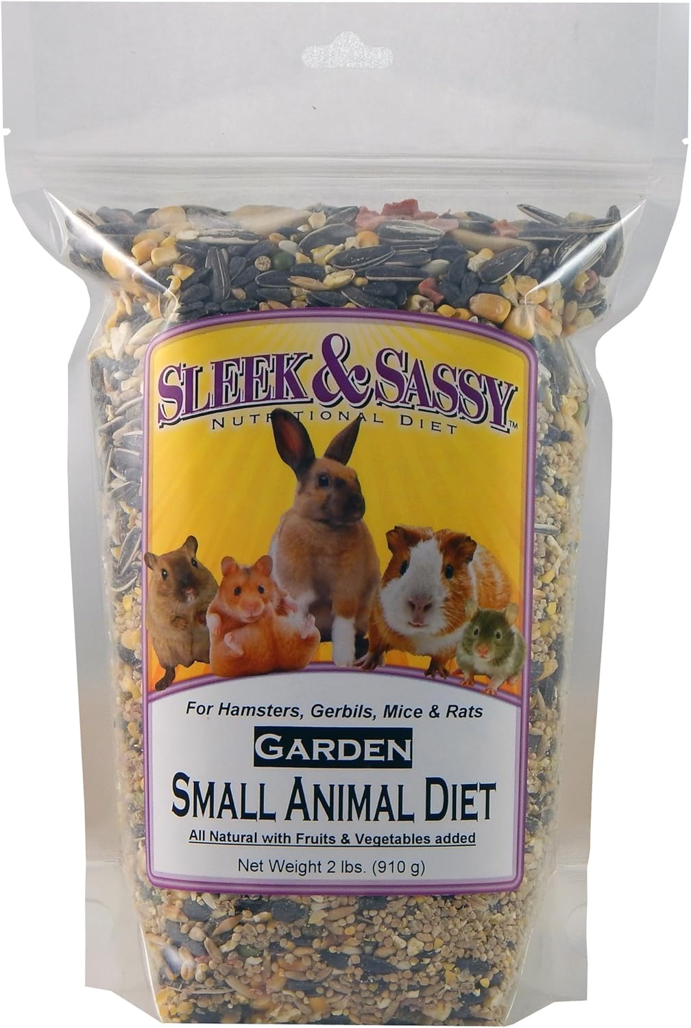 SLEEK & SASSY Garden Small Animal Food for Hamsters, Gerbils, Mice & Rats (2 lbs.)