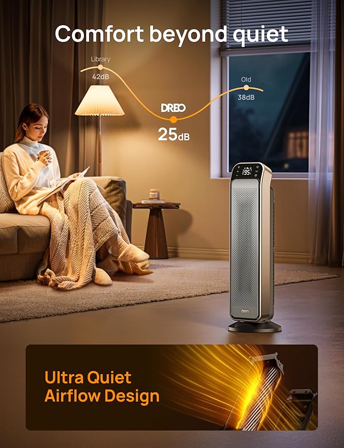 DREO Space Heater Indoor, 3 Modes, Overheating & Tip-Over Protection, Electric