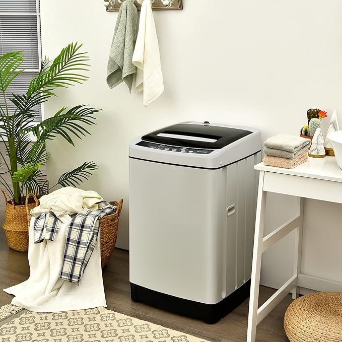 Giantex Full Automatic Washing Machine, 2 in 1 Portable Laundry Washer 1.5Cu.Ft