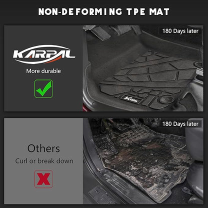 KARPAL Floor Mats for Ram 2500/3500 Crew Cab 2019-2025 2026, TPE All-Weather Floor Liners 1st & 2nd Row Car Mats, Ram Accessories