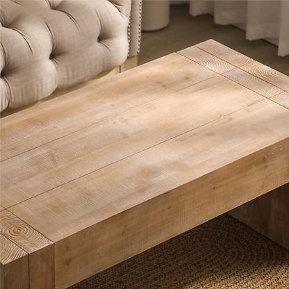 49" Rustic Wood Coffee Table,Modern Farmhouse Rectangular Table for Living Room