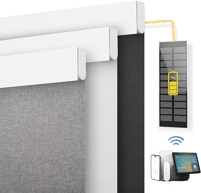 DENFOON Motorized Blinds with Remote Control, Custom Blackout Smart Blinds