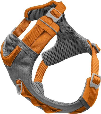Kurgo Journey Air Dog Harness, Orange, Small | Padded Chest, Ripstop Outer & Breathable Mesh, Back Assist Handle, Rust-Free Aluminum Hardware, Reflective Trim