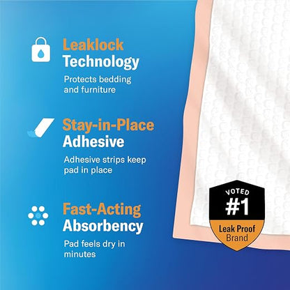 Curera Chucks® Premium Disposable Underpads - 30x36 [100-Pack] Bed Pads | Ultra Absorbent Chux Incontinence Disposable Adult with Adhesive Tape, Leak-Proof Pee Pads Pet Training XX-Large Bulk Pack