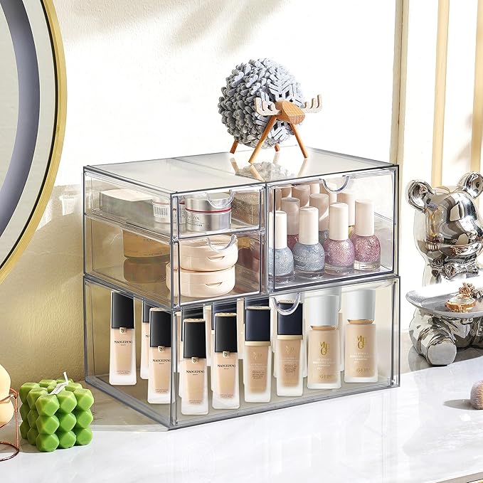 Prsildan Acrylic Drawer Makeup Organizer