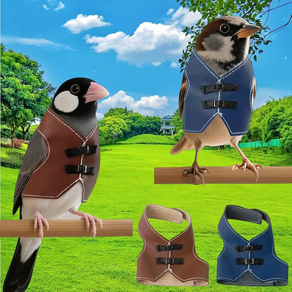 Bird Clothes, Parrot Leather Jacket, Cute Bird Costume Cosplay Photo Prop, Parrot Apparel for Eclectus, Budgerigar, African Greys Parakeet, Conure, Cockatiel, Love Birds-Cowboy Style,Blue,L