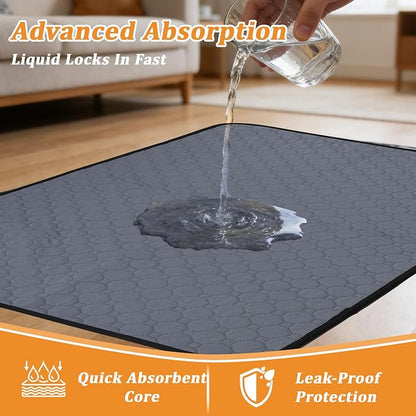 Washable Reusable Pee Pad for Dogs, 1 Pack, 72 x 72 Inch, Playpen | Super Absorbent, Waterproof TPU, Machine Washable & Reusable, Non-Slip Bottom, Floor Protection