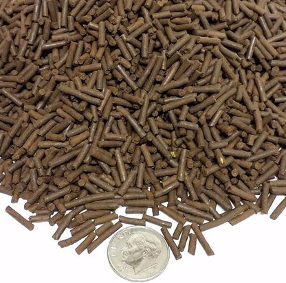 Aquatic Foods Inc. 4-Type Multi-Worm, California Blackworms, Tubifex Worms, Earthworms, Bloodworms 3/64" x 1/4" Sinking Micro Sticks for Cichlids, Discus, All Tropical Fish - 1/4-lb