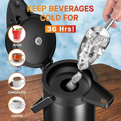 Airpot Coffee Carafe for Keeping Hot - 102 OZ/ 3.0L Coffee Dispenser -
