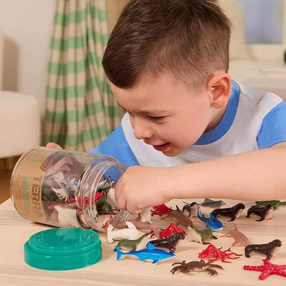 Terra by Battat – 60 Pieces Ocean Animal Figurines – Realistic Mini Sea Animal Toys – Sharks, Dolphins, Penguins, Turtles, Crabs & Starfish for Toddlers & 3+ Years