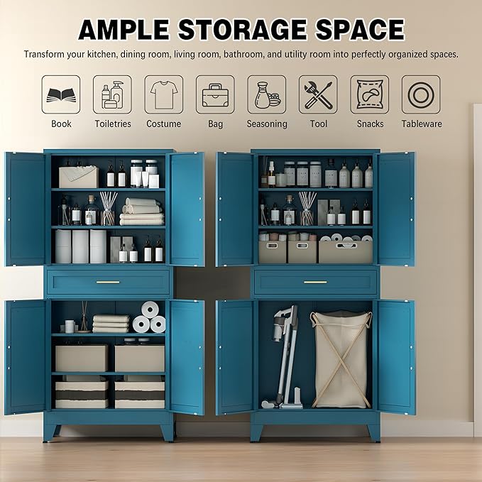COFaR Farmhouse Storage Kitchen Pantry Cabinet