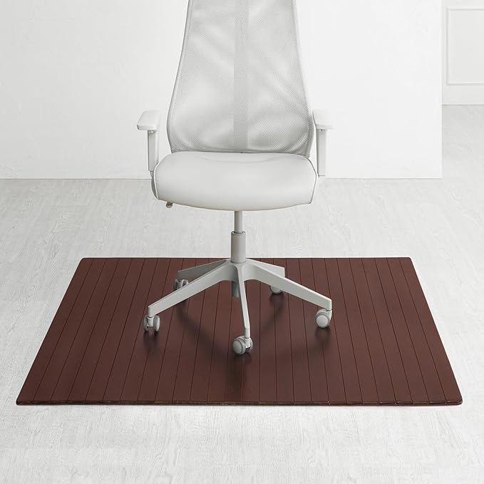 Anji Mountain Office Chairmat Thickest & Sturdy Bamboo Chairmats Highly Premium Quality Anti-Slip Heavy Duty for Multi-Purpose Hardwood Floor Office & Home Floor Protector Office Chair mat-5mm Thick