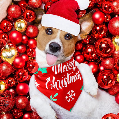 Abbylike 50 Pcs Christmas Dog Bandanas Bulk Xmas Bandanas for Dogs Triangle Kerchief Bibs Scarf Set for Pet Xmas Costume Photo Props Accessories Pet Shops Grooming, 25 Styles (31.5 x 21.7 x 21.7)