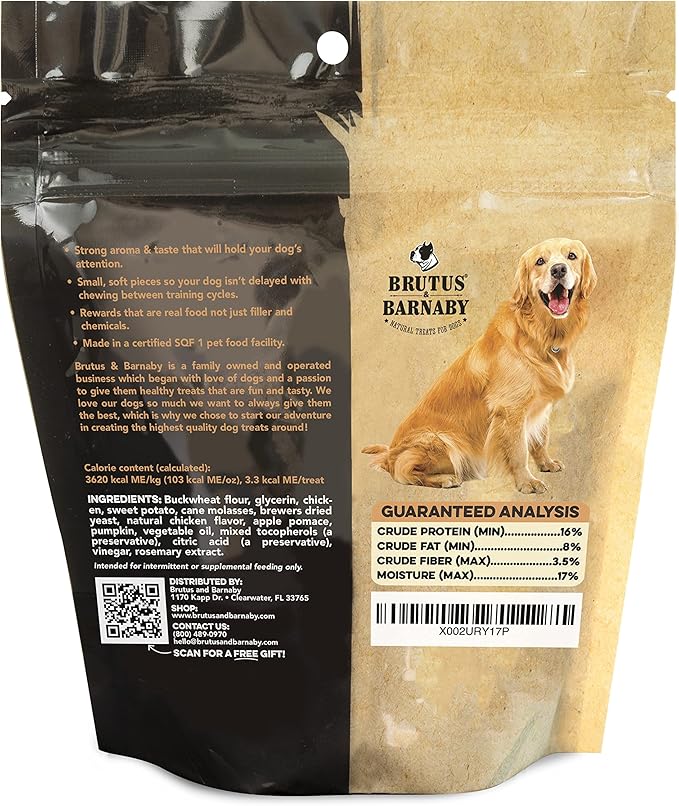 BRUTUS & BARNABY Training Treats for Dogs - Sweet Potato & Chicken - All-Natural Healthy Low Calorie Treat - Great to Use for Rewards in Training Your Puppy Or Dog