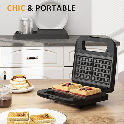 Sunvivi Sandwich Maker Panini Press: Waffle Maker