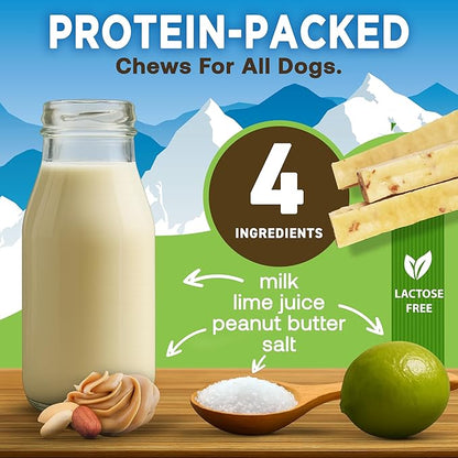 EcoKind Premium Gold Yak Cheese Himalayan Dog Chews, Healthy Dog Treats for Small Dogs, All Natural, High Protein Chew, Peanut Butter, Small - 16 Chews